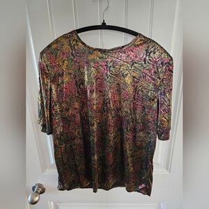 Elegant 80's Multicolor Metallic Women's Top
